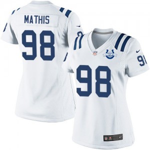 Femmes Nike Indianapolis Colts # 98 Robert Mathis Élite blanc 30 saisons Patch NFL Maillot Magasin Femmes Nike Indianapolis Colts # 98 Robert Mathis Élite blanc 30 saisons Patch NFL Maillot Magasin