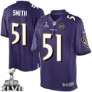 Youth Nike Baltimore Ravens &51 Daryl Smith Elite Purple Team Color Super Bowl XLVII NFL Jersey