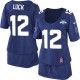 Women Nike Indianapolis Colts &12 Andrew Luck Elite Royal Blue Breast Cancer Awareness 30th Seasons Patch NFL Jersey
