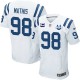 Men Nike Indianapolis Colts &98 Robert Mathis Elite White C Patch 30th Seasons Patch NFL Jersey