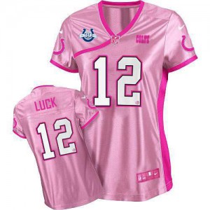 Colts d'Indianapolis Nike # 12 Andrew Luck Élite femmes rose être Luv seraient 30 saisons Patch NFL Maillot Magasin