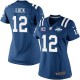 Women Nike Indianapolis Colts &12 Andrew Luck Elite Royal Blue Team Color C Patch 30th Seasons Patch NFL Jersey
