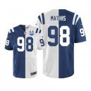 Men Nike Indianapolis Colts &98 Robert Mathis Elite Team/Road Two Tone 30th Seasons Patch NFL Jersey