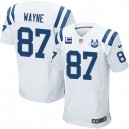Men Nike Indianapolis Colts &87 Reggie Wayne Elite White C Patch 30th Seasons Patch NFL Jersey