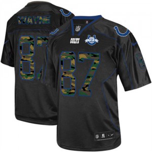 Mode pour hommes Nike Indianapolis Colts # 87 Reggie Wayne élite noir Camo 30 saisons Patch NFL Maillot Magasin