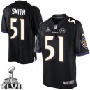 Youth Nike Baltimore Ravens &51 Daryl Smith Elite Black Alternate Super Bowl XLVII NFL Jersey