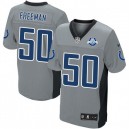 Men Nike Indianapolis Colts &50 Jerrell Freeman Elite Grey Shadow 30th Seasons Patch NFL Jersey