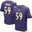 Men Nike Baltimore Ravens &59 Arthur Brown Elite Purple Team Color NFL Jersey