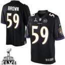 Youth Nike Baltimore Ravens &59 Arthur Brown Elite Black Alternate Super Bowl XLVII NFL Jersey