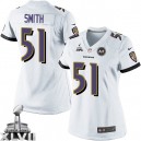 Women Nike Baltimore Ravens &51 Daryl Smith Elite White Super Bowl XLVII NFL Jersey