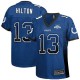 Women Nike Indianapolis Colts &13 T.Y. Hilton Elite Blue Drift Fashion 30th Seasons Patch NFL Jersey