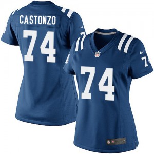 Femmes Nike Indianapolis Colts # 74 Anthony Castonzo Élite bleu Royal équipe NFL Maillot Magasin de couleur