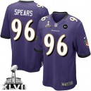 Youth Nike Baltimore Ravens &96 Marcus Spears Elite Purple Team Color Super Bowl XLVII NFL Jersey