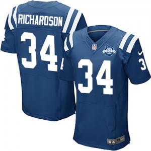 Hommes Nike Indianapolis Colts # 34 Trent Richardson élite Royal Bleu équipe couleur 30 saisons Patch NFL Maillot Magasin Hommes Nike Indianapolis Colts # 34 Trent Richardson élite Royal Bleu équipe couleur 30 saisons Patch NFL Maillot Magasin