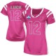 Women Nike Indianapolis Colts &12 Andrew Luck Elite Pink Draft Him Shimmer 30th Seasons Patch NFL Jersey