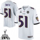 Youth Nike Baltimore Ravens &51 Daryl Smith Elite White Super Bowl XLVII NFL Jersey