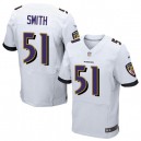 Men Nike Baltimore Ravens &51 Daryl Smith Elite White NFL Jersey