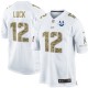 Men Nike Indianapolis Colts &12 Andrew Luck Elite White Salute to Service 30th Seasons Patch NFL Jersey