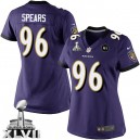 Women Nike Baltimore Ravens &96 Marcus Spears Elite Purple Team Color Super Bowl XLVII NFL Jersey