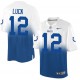 Men Nike Indianapolis Colts &12 Andrew Luck Elite White/Royal Blue Fadeaway NFL Jersey