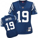 Reebok Indianapolis Colts &19 Johnny Unitas Royal Blue Women Throwback Team Color Premier EQT NFL Jersey