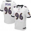 Men Nike Baltimore Ravens &96 Marcus Spears Elite White NFL Jersey