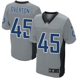 Hommes Nike Indianapolis Colts # 45 Matt Overton Élite gris ombre NFL Maillot Magasin