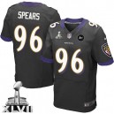Men Nike Baltimore Ravens &96 Marcus Spears Elite Black Alternate Super Bowl XLVII NFL Jersey