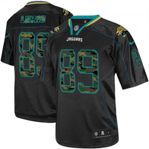 Hommes Nike Jacksonville Jaguars # 89 Marcedes Lewis Élite noir Camo Fashion NFL Maillot Magasin