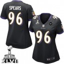 Women Nike Baltimore Ravens &96 Marcus Spears Elite Black Alternate Super Bowl XLVII NFL Jersey