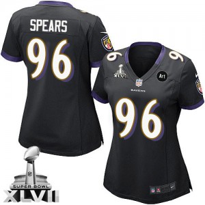 Femmes Nike Baltimore Ravens # 96 Marcus Spears Élite noire remplaçant Super Bowl XLVII NFL Maillot Magasin Femmes Nike Baltimore Ravens # 96 Marcus Spears Élite noire remplaçant Super Bowl XLVII NFL Maillot Magasin