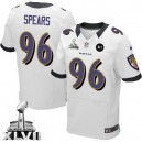 Men Nike Baltimore Ravens &96 Marcus Spears Elite White Super Bowl XLVII NFL Jersey