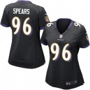 Women Nike Baltimore Ravens &96 Marcus Spears Elite Black Alternate NFL Jersey