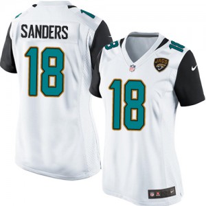 Femmes Nike Jacksonville Jaguars # 18 Sanders As Élite blanc NFL Maillot Magasin