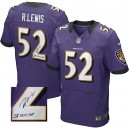 Men Nike Baltimore Ravens &52 Ray Lewis Purple Team Color Elite Autographed NFL Jersey