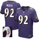 Men Nike Baltimore Ravens &92 Haloti Ngata Purple Team Color Elite Autographed NFL Jersey