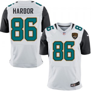 Hommes Nike Jacksonville Jaguars # 86 argile Harbor Élite blanc NFL Maillot Magasin