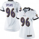 Women Nike Baltimore Ravens &96 Marcus Spears Elite White NFL Jersey