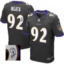 Men Nike Baltimore Ravens &92 Haloti Ngata Black Alternate Elite Autographed NFL Jersey