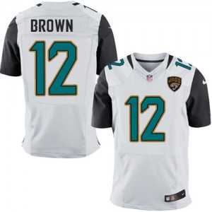 Hommes Nike Jacksonville Jaguars # 12 Mike Brown Élite blanc NFL Maillot Magasin