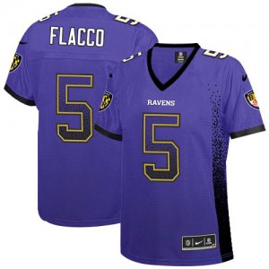 Femmes Nike Baltimore Ravens # 5 Joe Flacco Élite dérive Purple Fashion NFL Maillot Magasin