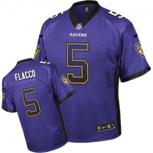 Jeunesse Nike Baltimore Ravens # 5 Joe Flacco Élite dérive Purple Fashion NFL Maillot Magasin
