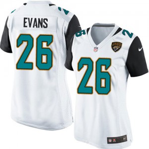 Femmes Nike Jacksonville Jaguars # 26 Josh Evans Élite blanc NFL Maillot Magasin