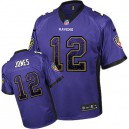 Men Nike Baltimore Ravens &12 Jacoby Jones Elite Purple Drift Fashion NFL Jersey