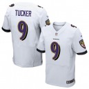 Men Nike Baltimore Ravens &9 Justin Tucker Elite White NFL Jersey