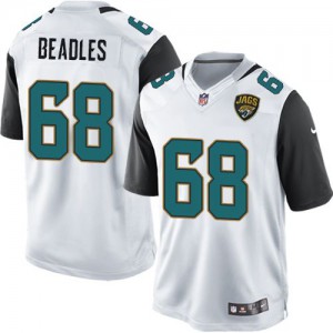 Jaguars de Jacksonville jeunesse Nike # 68 Zane Beadles Élite blanc NFL Maillot Magasin