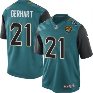 Jeunes Jaguars de Jacksonville de Nike # 21 Toby Gerhart Élite équipe vert Sarcelle couleur NFL Maillot Magasin