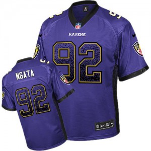 Hommes Nike Baltimore Ravens # 92 Haloti Ngata Élite dérive Purple Fashion NFL Maillot Magasin