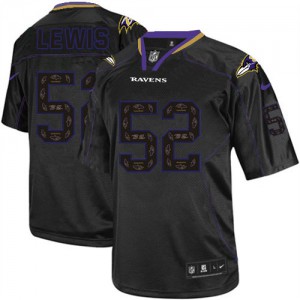 Hommes Nike Baltimore Ravens # 52 Ray Lewis Élite nouvelle Lights Out noir NFL Maillot Magasin