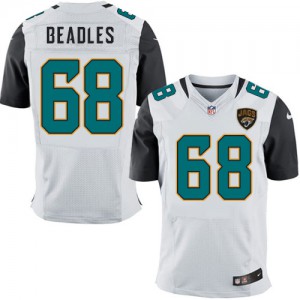 Hommes Nike Jacksonville Jaguars # 68 Zane Beadles Élite blanc NFL Maillot Magasin